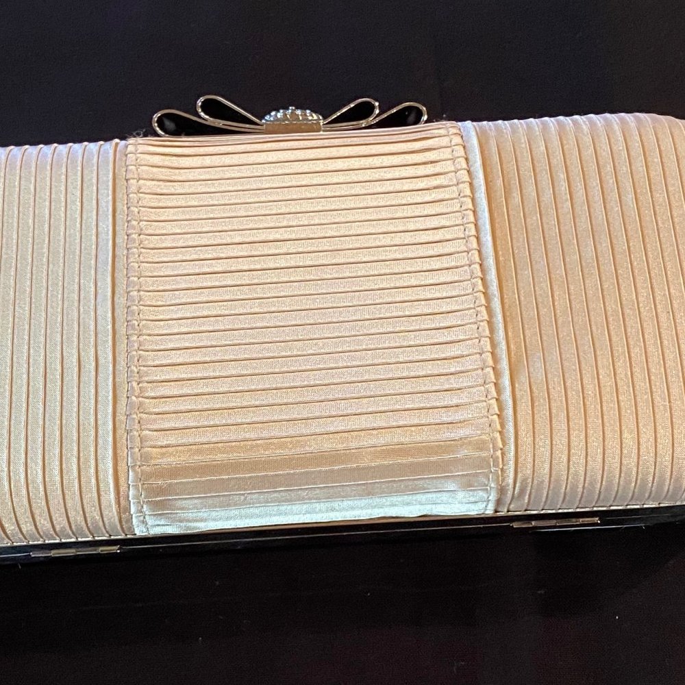 Cream Satin Clutch